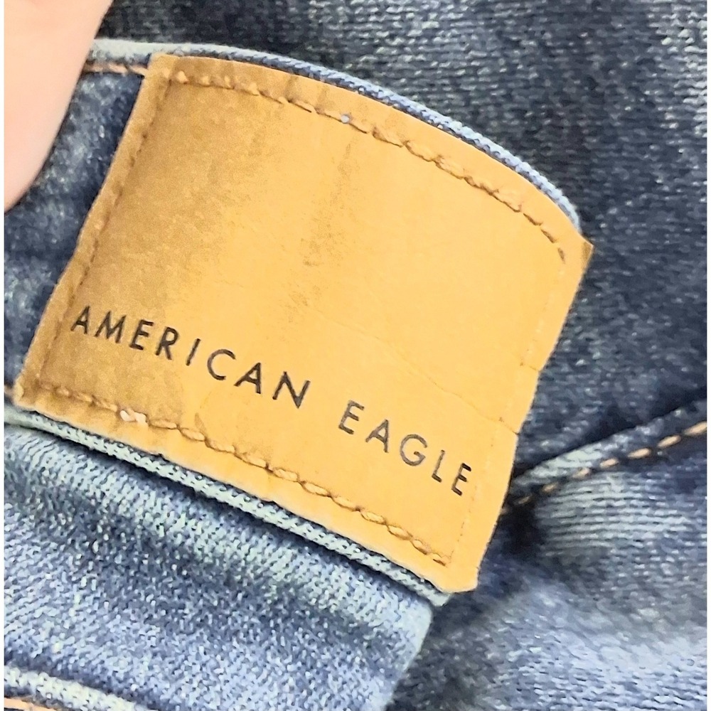 American Eagle Jeans Size 10 Super High-Waist Floral Embroidered Flare Y2K NEW - Picture 8 of 16